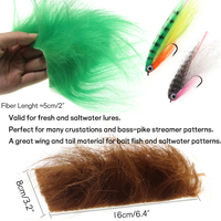 Matériel de montage de mouches : fourrure synthétique longue et pelucheuse, fibres artificielles pour corps et queue de mouche, pour brochet, basse et pêche en eau salée