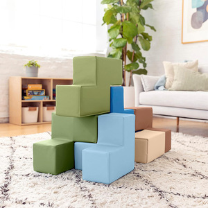 Foam Building <b>Blocks</b> High Density Sponge Toddler Climbing Crawling Stacking Toy Set 7 Pieces Geometric <b>Shape</b> Unisex Indoor Play - Product Image 4