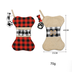Chaussettes de Noël pour animaux de compagnie 40*25cm, décorations suspendues pour <span class=keywords><strong>sapin</strong></span> de Noël, chaussettes en forme d'os pour chiens, sac cadeau de Noël pour animaux de compagnie - Product Image 5