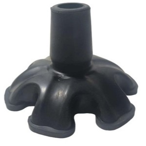 Pied de canne hexagonal en caoutchouc antidérapant de 19 mm pour bâton de marche, usage senior, noir - Product Image 5