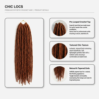 Extensions de cheveux synthétiques de haute qualité, tresses au crochet chic, dreadlocks fines naturelles pour femmes noires, vente en gros professionnelle
