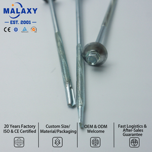 MALAXY - Vis autoperceuse longue à tête hexagonale en acier au carbone avec rondelle EPDM pour panneaux sandwich et toitures métalliques - Product Image 2