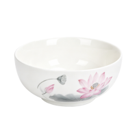 Ensemble de vaisselle en céramique de style chinois, lotus, assiette, bol, cuillère, coffret cadeau, promotion mariage, logo personnalisé disponible