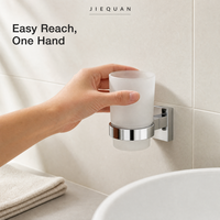 Support simple pour verre en acier inoxydable et alliage de zinc, ensemble d'accessoires de salle de bain assortis, vente en gros, logo personnalisé, OEM, ODM, ISO9001, CE