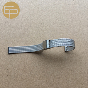 irrégulière 0.4mm fil léger logo personnalisé argent tissé de haute qualité en acier inoxydable maille bande de <span class=keywords><strong>montre</strong></span> - Product Image 3