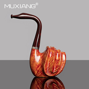 Muxiang Briarwood Pipe Bent Type Handcrafted Solid Wood Tobacco Pipe For Men Smoking - Product Image 3