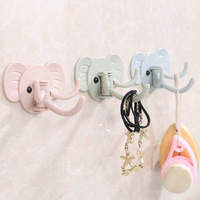 CXT590 crochet auto-adhésif éléphant multifonctionnel, crochet mural de cuisine, crochet sans clou, crochet de salle de bain créatif mignon