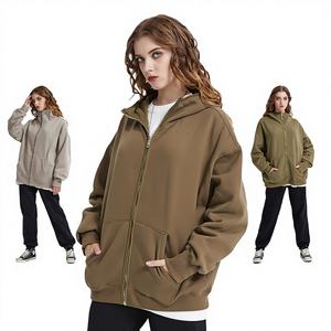 Nouveau <span class=keywords><strong>Sweat</strong></span> à Capuche en Polaire 350G avec Fermeture Éclair Métallique Masquée JKM 2026, Manches Côtelées, pour Homme - Product Image 3