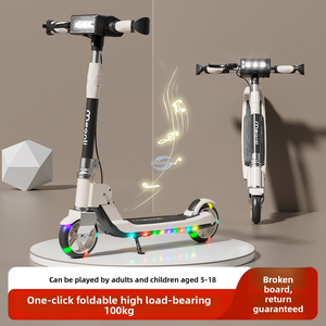 สกู๊ตเตอร์สองล้อแบบพับได้ ปรับความสูงได้ ล้อ PU มีไฟ มีเสียงเพลง ลดราคาพิเศษ - Product Image 6
