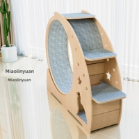 Mainan Treadmill Roda Kucing Miaolin Garden, Roller Olahraga Senyap, Bingkai Panjat Kayu Solid, Rak Tempat Tidur Kucing