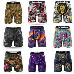Sous-vêtements pour hommes avec logo personnalisé OEM, boxer noir et blanc à imprimé de personnage, viscose moderne, élasthanne, antibactérien, respirant - Product Image 2