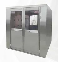 Cabine de douche à air pour salle blanche haute performance avec buse rotative à 360°, purification à 99,9995 % et porte roulante
