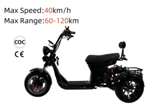 ซิตี้โคโค่ <span class=keywords><strong>HT9</strong></span> 2000W แบตเตอรี่ลิเธียม 60V 12Ah สกู๊ตเตอร์สามล้อ 40 กม./ชม. ระยะไกล ระบบอิเล็กทรอนิกส์อัจฉริยะ - Product Image 1