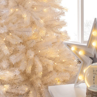 180cm PVC Künstliche Weiße Weihnachtsbäume mit Warmweißem LED-Licht für Weihnachtsdekoration