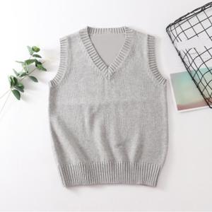 เสื้อสเวตเตอร์แขนกุดสำหรับนักเรียนหญิง,เสื้อกั๊กแบบสวมหัวถักคอวีสำหรับนักเรียนหญิงวัยรุ่น - Product Image 5