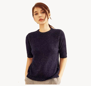 Vendita calda su misura a maniche corte maglione di Cashmere Pullover alla moda di base o collo a o maglieria abbigliamento top t-shirt per le signore - Product Image 1