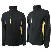 Veste Softshell noire personnalisée, vêtements de travail coupe-vent d'extérieur, veste coupe-vent pour hommes, vêtements d'extérieur en tissu de haute qualité