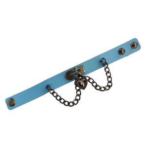 Unisexe Cool Punk Cuir Harajuku Bracelet Amour Coeur Pendentif En Métal Bouton Pression Bracelet Rivets Bracelet Punk Style Mode - Product Image 5