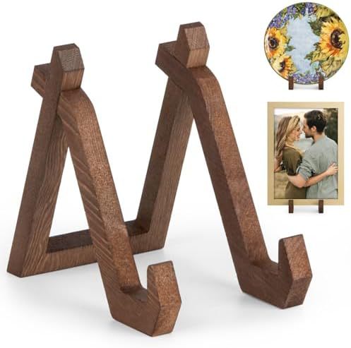 Vintage Solid Wood Record Display Racks Wooden Recipe and Menu Storage Holders for Book Reading and Poster Bases