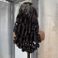 Perruque sans colle en dentelle HD 13*4, cheveux vierges brésiliens, cheveux humains indiens doublement tirés, bouclés et ondulés, style ressort, cheveux vierges brésiliens