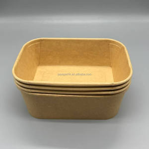 Bol en papier kraft blanc jetable, biodégradable, respectueux de l'environnement, boîte d'emballage pour aliments chauds à emporter, bols à soupe et à salade - Product Image 5