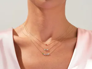 Gold Vermeil Bezel Set Family Birthstone Necklace Personalized <strong>Gifts</strong> for <strong>Wife</strong> <strong>Birthday</strong> <strong>Gift</strong> Custom Birthstone Jewelry for Women - Product Image 1