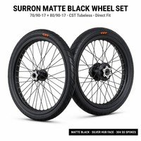 Pneu de remplacement YTY Surron Light Bee X 17" Supermoto 90/80-17 4 plis sans chambre à air, composé souple noir, haute performance pour vélo électrique de rue