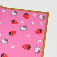 Papier d'emballage floral KT Cat à motif fraise, imperméable, papier d'emballage coréen, matériaux d'emballage de luxe pour fleuristes