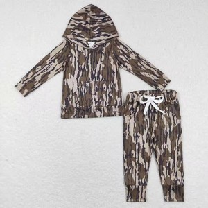Ensemble de vêtements assortis pour bébés et tout-petits, filles et garçons, en soie de lait douce, camouflage écologique, manches courtes - Product Image 3