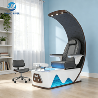 Fauteuil Trône Électrique de Luxe Moderne à Bain à Remous pour Massage des Pieds et des Ongles de Spa, Chaises avec Bol pour Manucure et Pédicure pour Salon