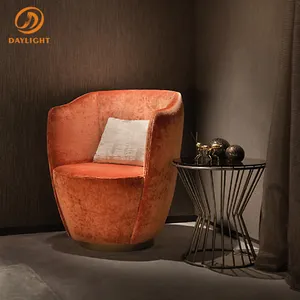 Chaise touffée de luxe nordique pour salon, siège de loisirs, beige et blanc, avec repose-pieds, réplique, mobilier d'extérieur moderne