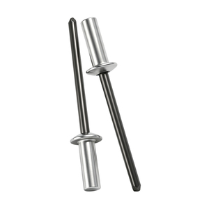 100 rivets aveugles à tête ronde fermée en aluminium et fer, couleur naturelle, passivation, rivets à tirer scellés, disponibles pour la distribution directe - Product Image 1