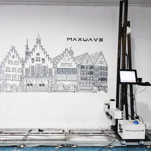 Maxwave 2022 Mesin Cetak Dinding Poster Seni Iklan Ubin Desain Kamar Kantor Ringan Baru Mesin Cetak Dinding Mural 3D Printer Dinding