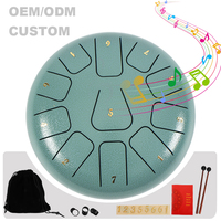Großhandel Musik-Trommel Percussion Ätherische Trommel 8 Zoll 11 Töne Stahl Tragbare Mehrfarbige Langlebige Zungentrommel mit Trommelstock