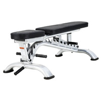 Banc de musculation commercial multi-positions en acier inoxydable, pliable et portable, inclinable, plat et déclinable, pour haltères