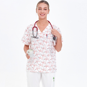 Nouvelles Blouses Médicales Imprimées Confortables et Extensibles pour Infirmières, Uniformes d'Hôpital, Cliniques Pediatriques et Fournisseur d'Uniformes Sanitaires - Product Image 3