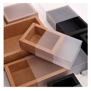 Boîte d'emballage de tiroir <span class=keywords><strong>en</strong></span> papier kraft avec logo personnalisé d'usine pour biscuits perruques pain couverture givrée échantillon gratuit gaufrage stratification mate - Product Image 1