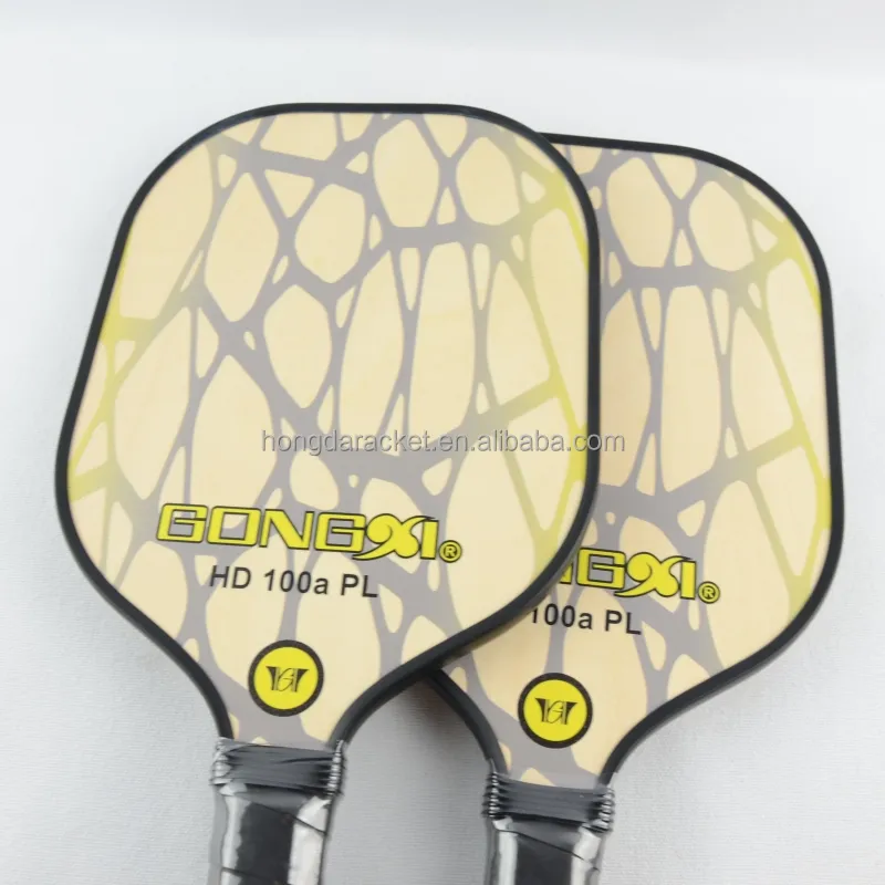 Fabrikant Oem Fabriek Custom Houten Pickleball Paddle Set Met 2 Peddels & 4 Ballen Voor Beginners