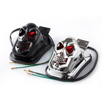 Rear Lamp Skeleton Motorcycle Lighting System Red LED Light Skull Head Shaped Rear Stop Tail Light