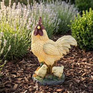 Lámpara Solar de Jardín con Forma de Gallo de Resina Personalizable, Impermeable IP44, Luz Blanca Cálida, Decorativa para Jardín - Product Image 2