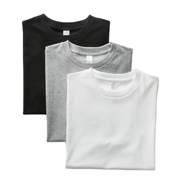 헤비 웨이트 블랙 벌크 코튼 티셔츠 모의 목 반팔 박시 T 셔츠 남여 공용 티셔츠 빈 일반 남성 대형 티셔츠