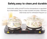 Cuisinière électrique à double plaque 2000W, multifonctionnelle, avec fonction de maintien au chaud, pour faire bouillir de l'eau, préparer du thé, du café