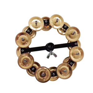 Venta al por mayor de accesorios musicales de alta calidad: Jingles de doble fila para platillos Hi-Hat, negros, montables, de latón - Product Image 1
