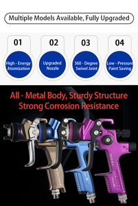 Pistolet à <span class=keywords><strong>peinture</strong></span> HVLP professionnel WARTE modèle 555 avec buse de 1,3 mm et réservoir d'alimentation par gravité de 600 ml, garantie de 3 ans pour la <span class=keywords><strong>peinture</strong></span> automobile - Product Image 4