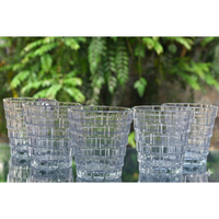 Vaso de Vidrio Arquitectónico Transparente Moderno de Primera Calidad |   Vaso de Whisky de Lujo para Cócteles, 280 ml, Apto para Lavavajillas, Reutilizable