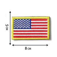 Badge drapeau américain 3D brodé en gros avec fixation auto-agrippante pour accessoires vestimentaires tendance