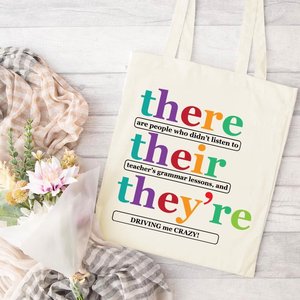 Bolsa de lona con estampado personalizado de <span class=keywords><strong>profesor</strong></span> de inglés, adecuada para uso diario, compras, escuela y viajes. - Product Image 2