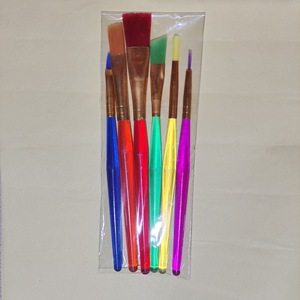 Pincel de Uñas de Fibras Artificiales con Mango de Plástico y Cristal de Colores, 6 Piezas, para Pintura al Óleo y Acuarela DIY para Niños - Product Image 6