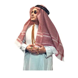 Adult Men Arab Head Scarf Keffiyeh Middle East Desert Shemagh Wrap Muslim Headwear Arabian Costume Accessories