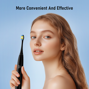 <span class=keywords><strong>Brosse</strong></span> à dents sonique automatique Blanchiment des dents <span class=keywords><strong>ultra</strong></span>-mince <span class=keywords><strong>Brosse</strong></span> à dents électrique noire Chargement sans fil doux Adultes - Product Image 3